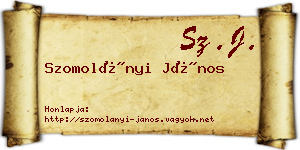 Szomolányi János névjegykártya