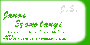 janos szomolanyi business card